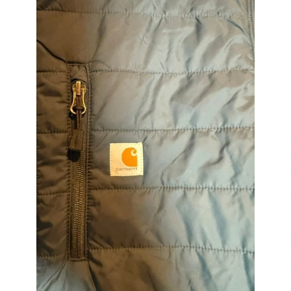 Carhartt Gilliam Quilted Jacket Navy Blue Relaxed Fit 104314 Logo Womens Large L - Picture 4 of 11